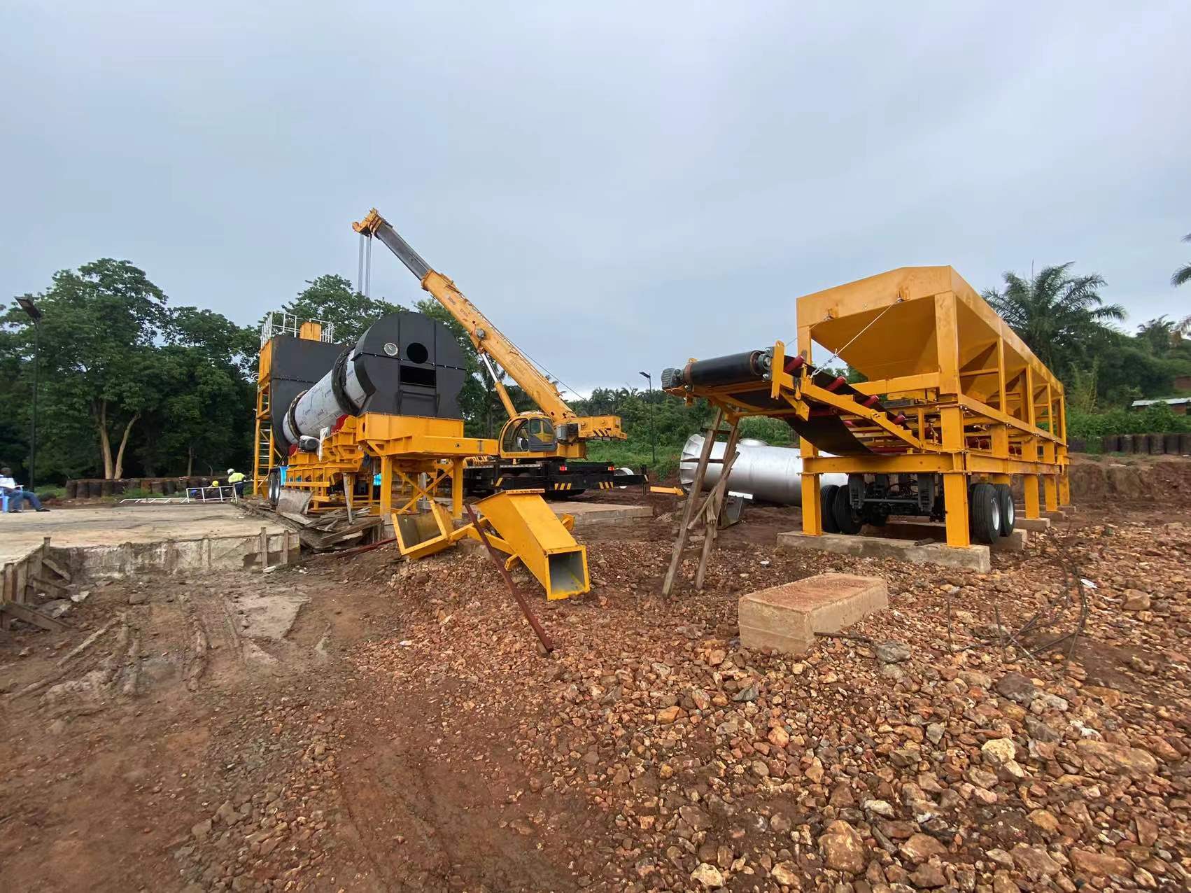 Installation of main components of asphalt station